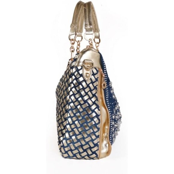 ❤️ Denim Women Shoulder Bag Crystal Rhineston Jeans Crossbody Ladies Tote Bag - Picture 3 of 7